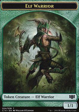 Elephant // Elf Warrior Double-Sided Token [Commander 2014 Tokens]