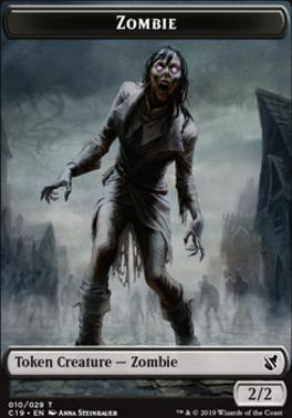 Ob Nixilis, Reignited Emblem // Zombie (010) Double-Sided Token [Commander 2019 Tokens]