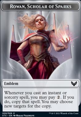 Elemental // Rowan, Scholar of Sparks Emblem Double-Sided Token [Strixhaven: School of Mages Tokens]