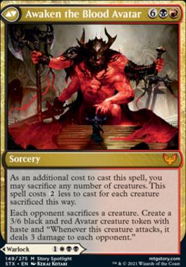 Extus, Oriq Overlord // Awaken the Blood Avatar [Strixhaven: School of Mages Prerelease Promos]