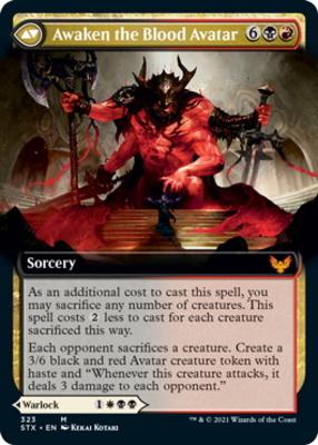 Extus, Oriq Overlord // Awaken the Blood Avatar (Extended Art) [Strixhaven: School of Mages] [Foil]