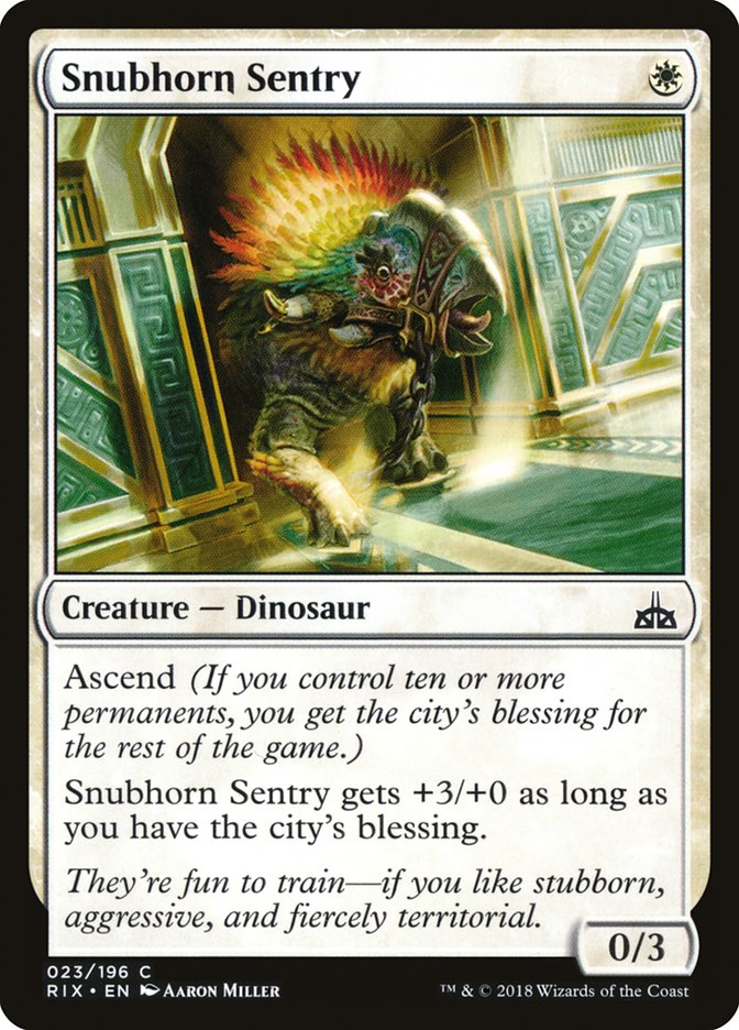 Snubhorn Sentry [Rivals of Ixalan] [Foil]