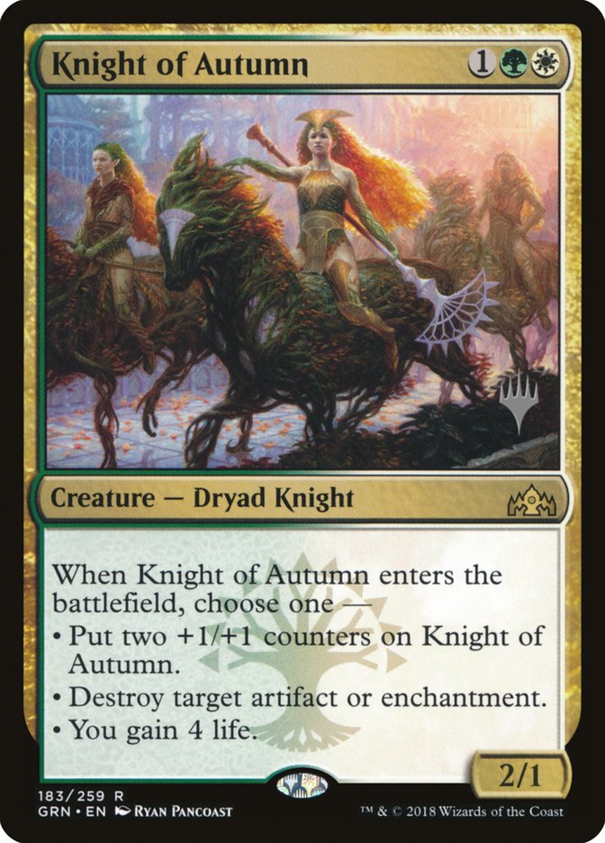 Knight of Autumn (Promo Pack) [Guilds of Ravnica Promos] [Foil]