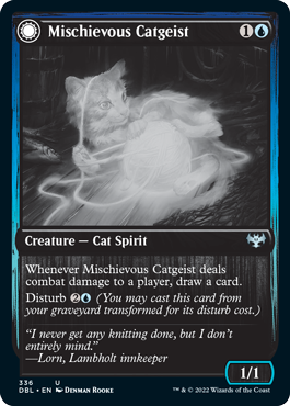 Mischievous Catgeist // Catlike Curiosity [Innistrad: Double Feature] [Foil]