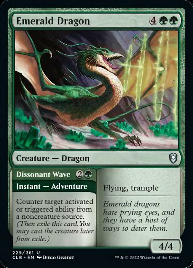 Emerald Dragon // Dissonant Wave [Commander Legends: Battle for Baldur's Gate] [Foil]