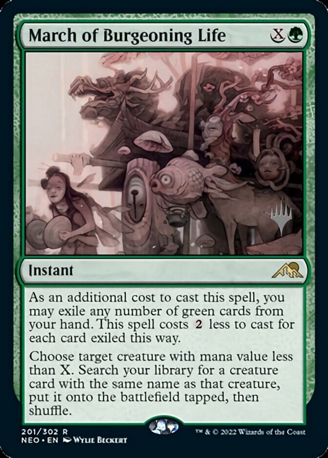 March of Burgeoning Life (Promo Pack) [Kamigawa: Neon Dynasty Promos] [Foil]