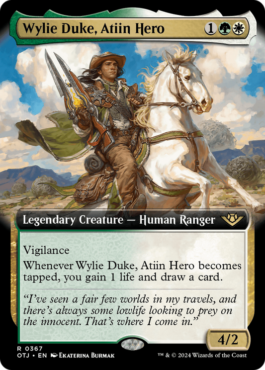 Wylie Duke, Atiin Hero (Extended Art) [Outlaws of Thunder Junction] [Foil]