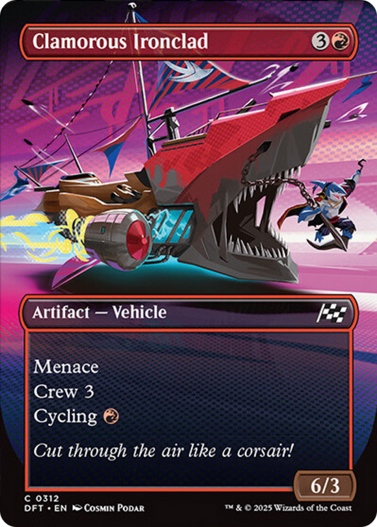 Clamorous Ironclad (Borderless) [Aetherdrift] [Foil]