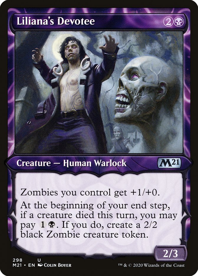 Liliana's Devotee (Showcase) [Core Set 2021] [Foil]