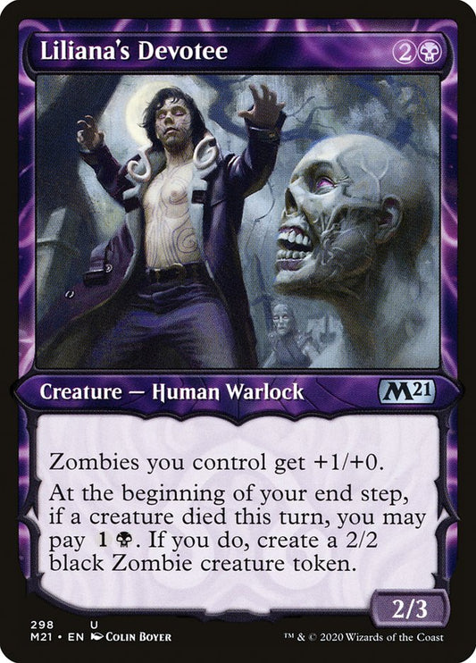 Liliana's Devotee (Showcase) [Core Set 2021] [Foil]