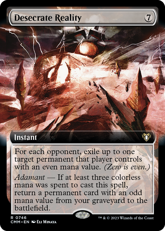 Desecrate Reality (Extended Art) [Commander Masters] [Foil]