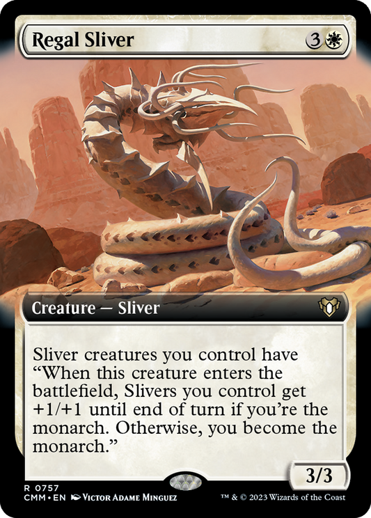 Regal Sliver (Extended Art) [Commander Masters] [Foil]