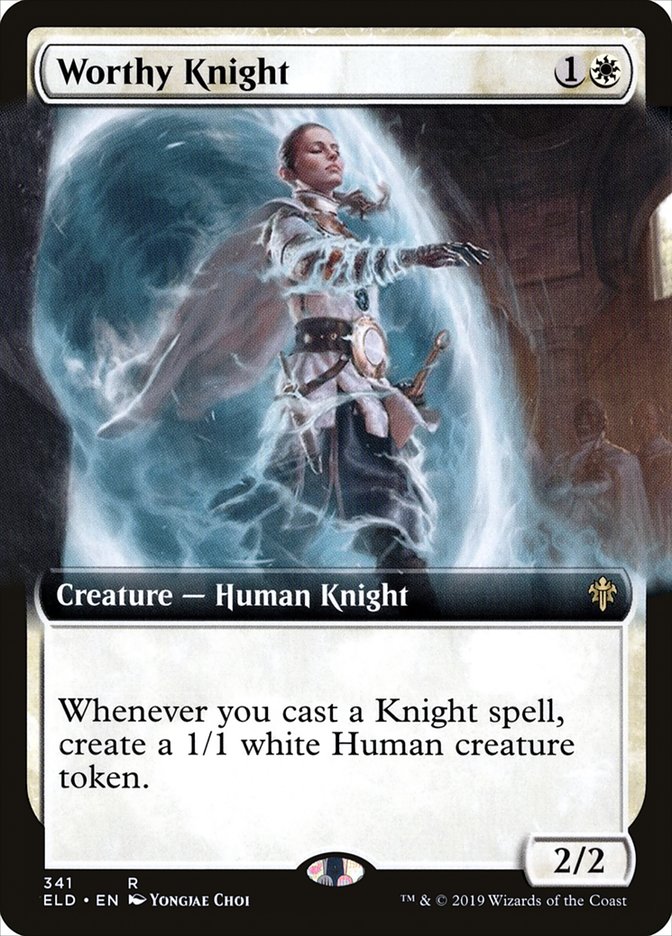 Worthy Knight (Extended Art) [Throne of Eldraine] [Foil]