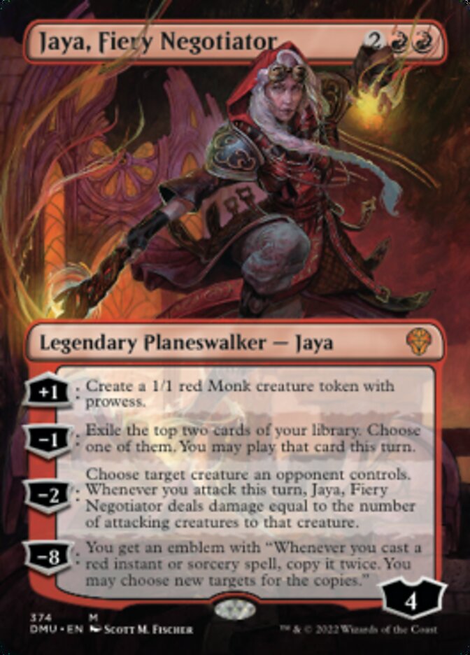 Jaya, Fiery Negotiator (Borderless) [Dominaria United] [Foil]