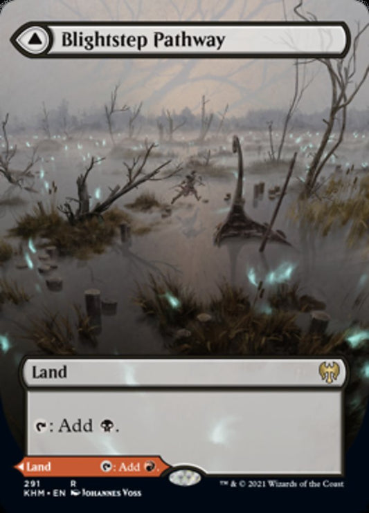 Blightstep Pathway // Searstep Pathway (Borderless Alternate Art) [Kaldheim] [Foil]