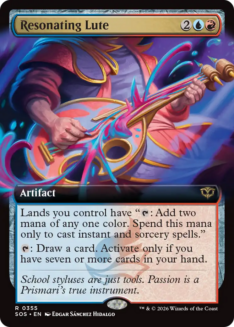 Resonating Lute (Extended Art) [Secrets of Strixhaven] [Foil]