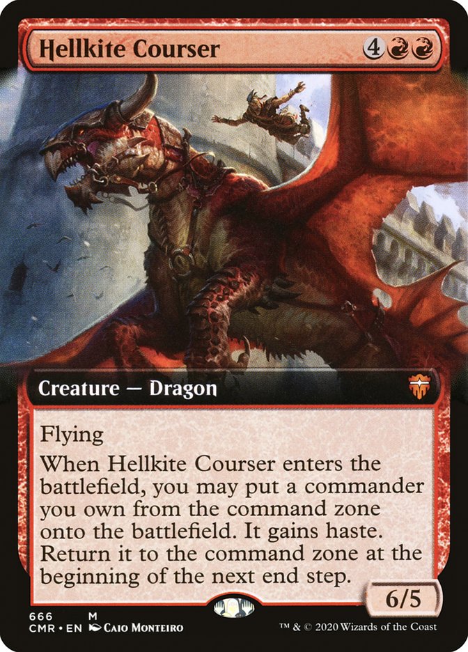 Hellkite Courser (Extended Art) [Commander Legends] [Foil]