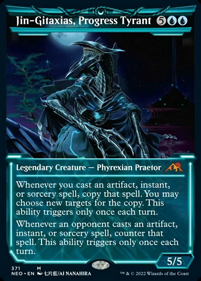 Jin-Gitaxias, Progress Tyrant (Showcase Soft Glow) [Kamigawa: Neon Dynasty] [Foil]