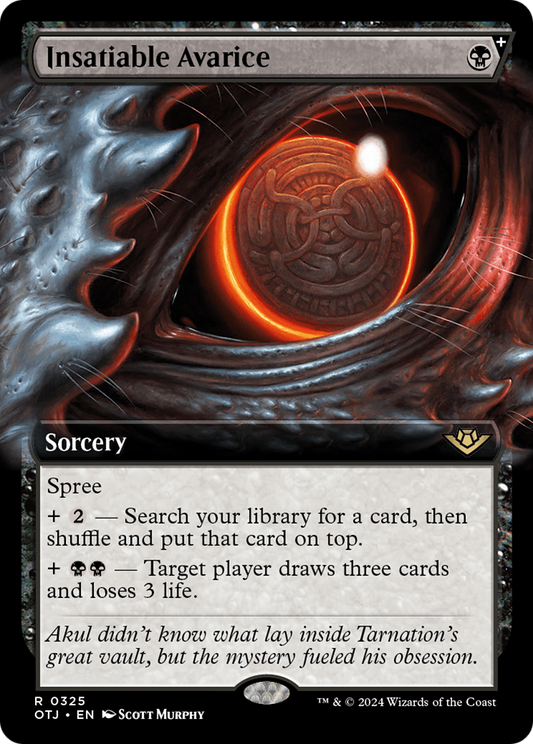 Insatiable Avarice (Extended Art) [Outlaws of Thunder Junction] [Foil]