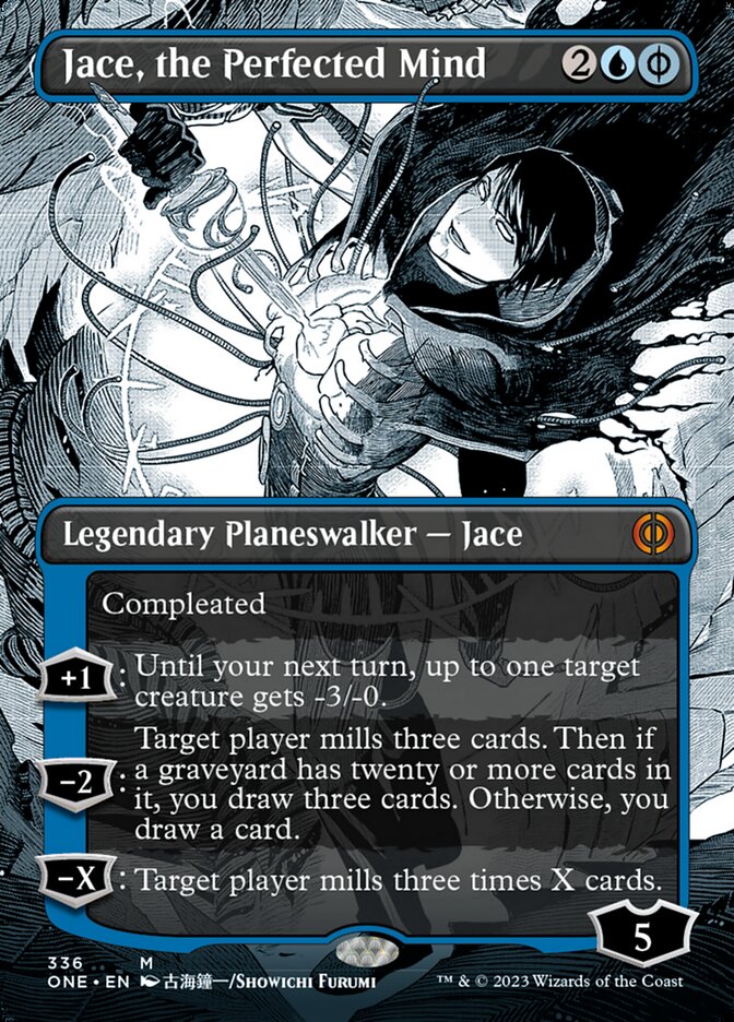 Jace, the Perfected Mind (Borderless Manga) [Phyrexia: All Will Be One] [Foil]