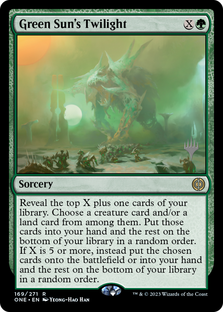 Green Sun's Twilight (Promo Pack) [Phyrexia: All Will Be One Promos] [Foil]