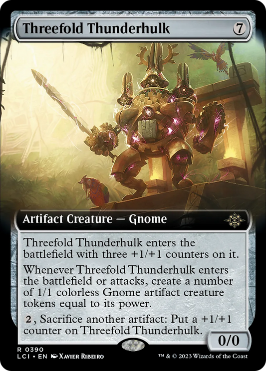 Threefold Thunderhulk (Extended Art) [The Lost Caverns of Ixalan] [Foil]