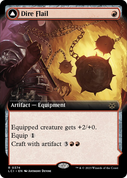 Dire Flail (Extended Art) [The Lost Caverns of Ixalan] [Foil]