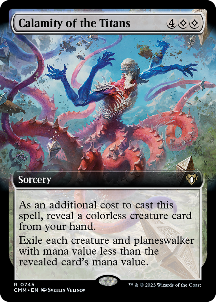 Calamity of the Titans (Extended Art) [Commander Masters] [Foil]