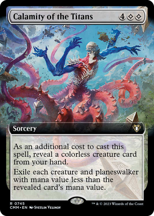 Calamity of the Titans (Extended Art) [Commander Masters] [Foil]