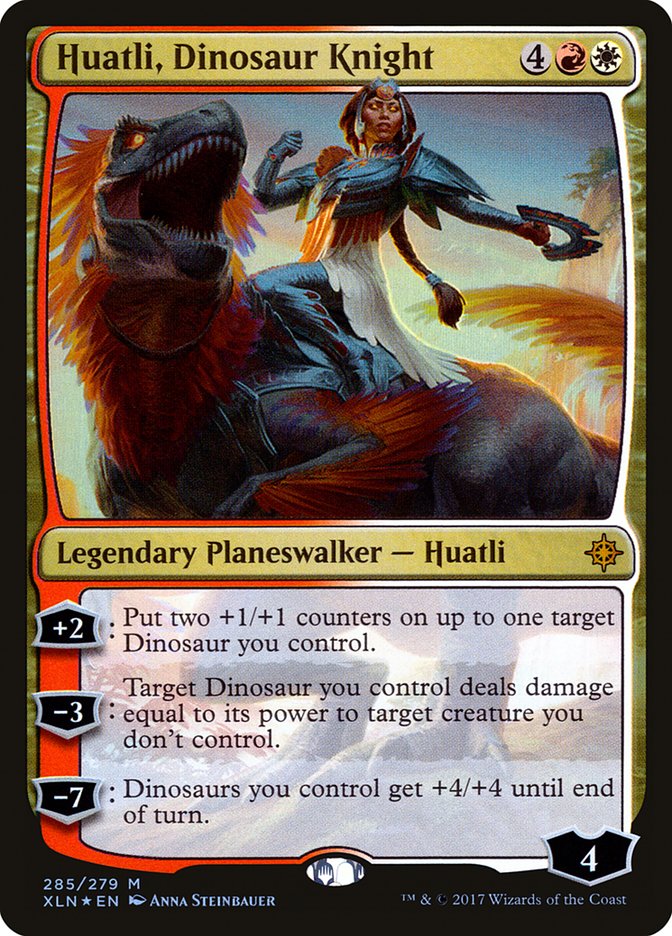 Huatli, Dinosaur Knight [Ixalan] [Foil]
