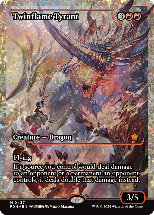 Twinflame Tyrant (Showcase) (Fracture Foil) (Japanese) [Foundations]