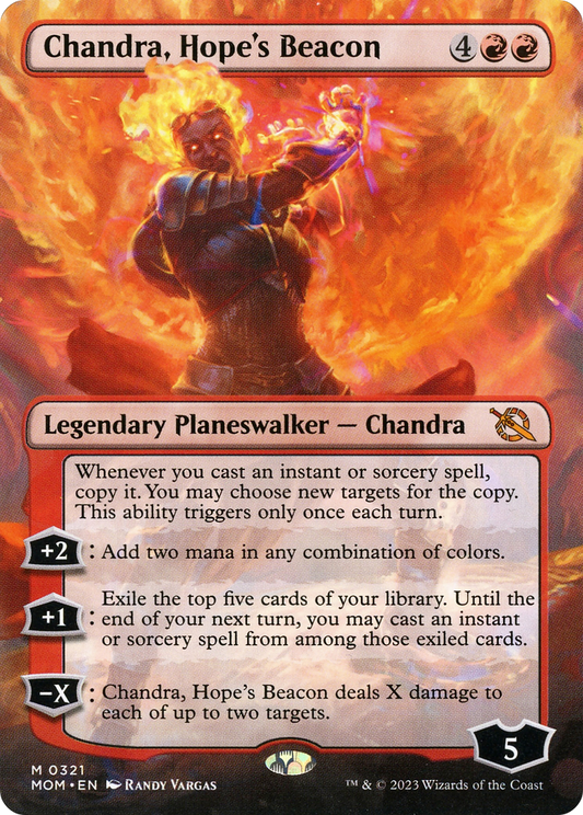 Chandra, Hope's Beacon (Borderless Alternate Art) [March of the Machine] [Foil]