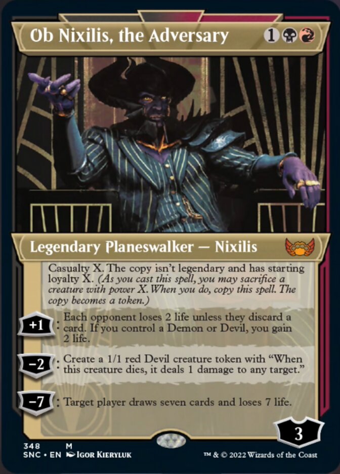 Ob Nixilis, the Adversary (Showcase Art Deco) [Streets of New Capenna] [Foil]