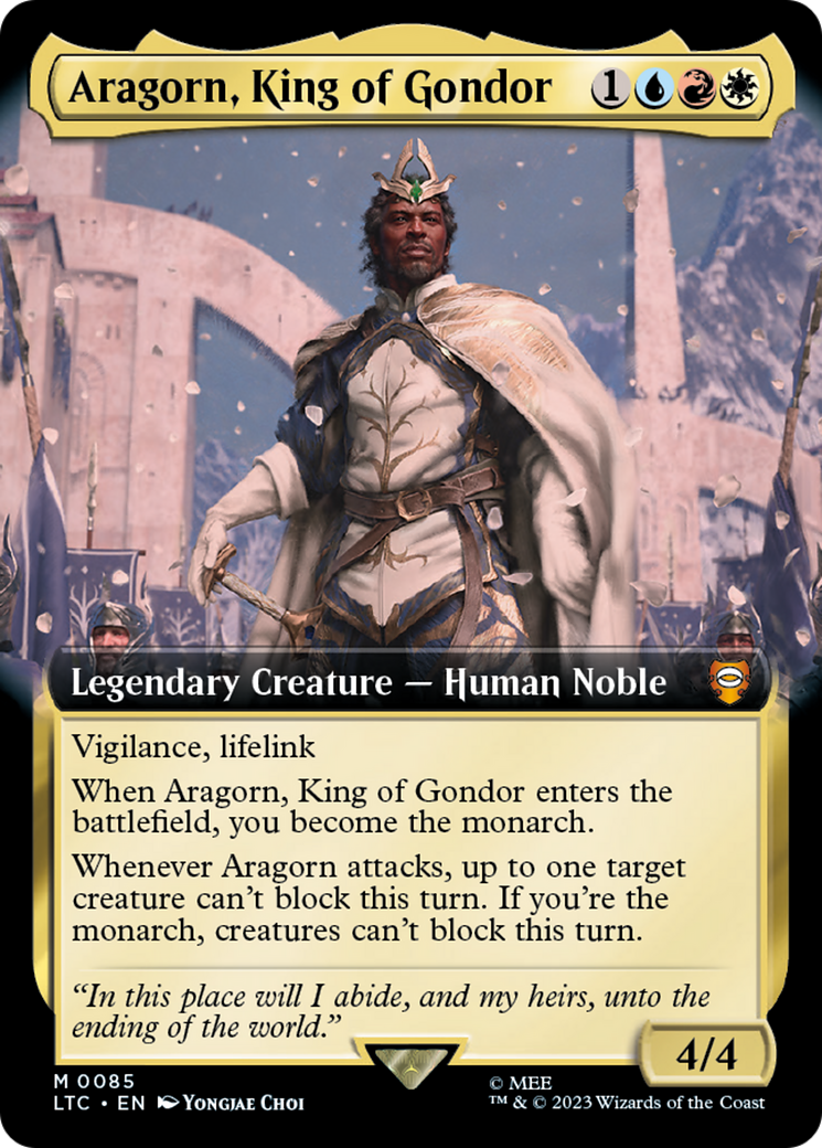 Aragorn, King of Gondor (Extended Art) [The Lord of the Rings: Tales of Middle-Earth Commander] [Foil]