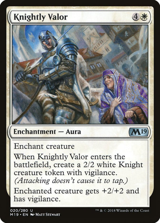Knightly Valor [Core Set 2019] [Foil]