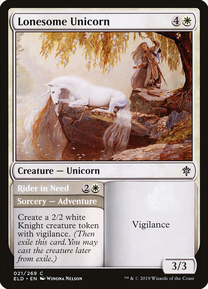 Lonesome Unicorn // Rider in Need [Throne of Eldraine] [Foil]