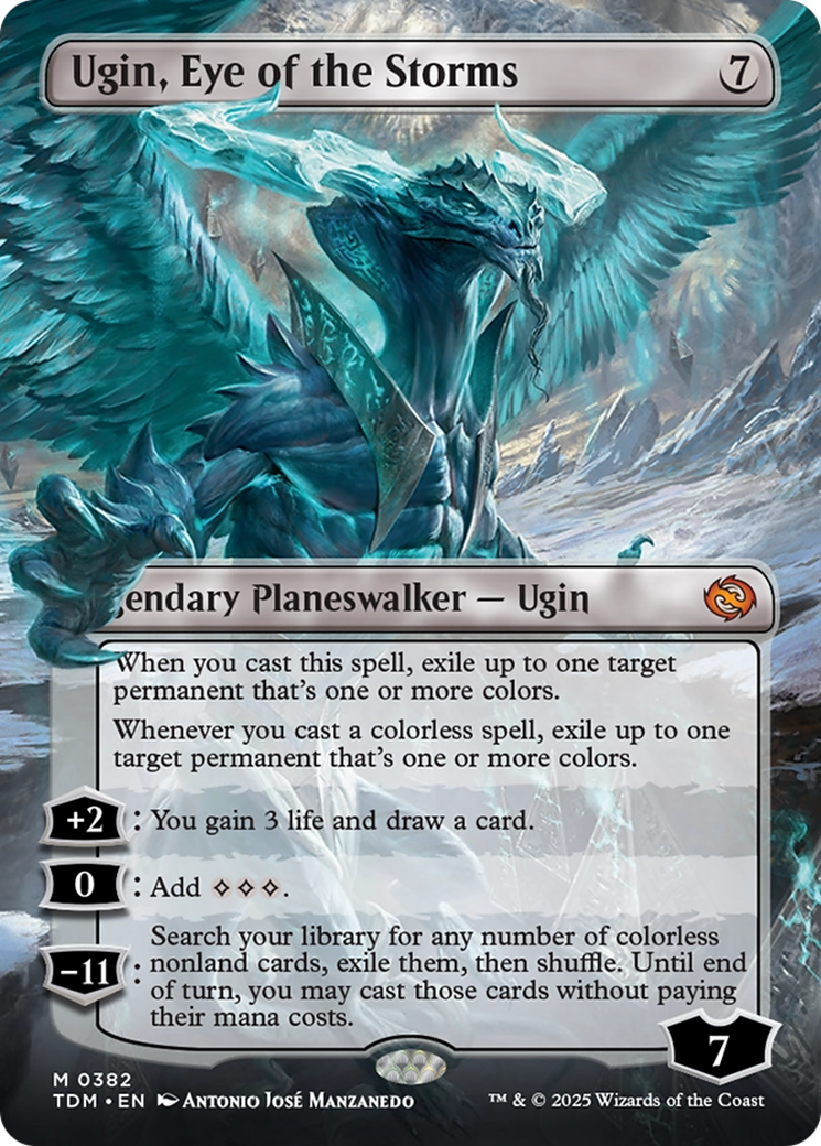 Ugin, Eye of the Storms (Borderless) [Tarkir: Dragonstorm] [Foil]