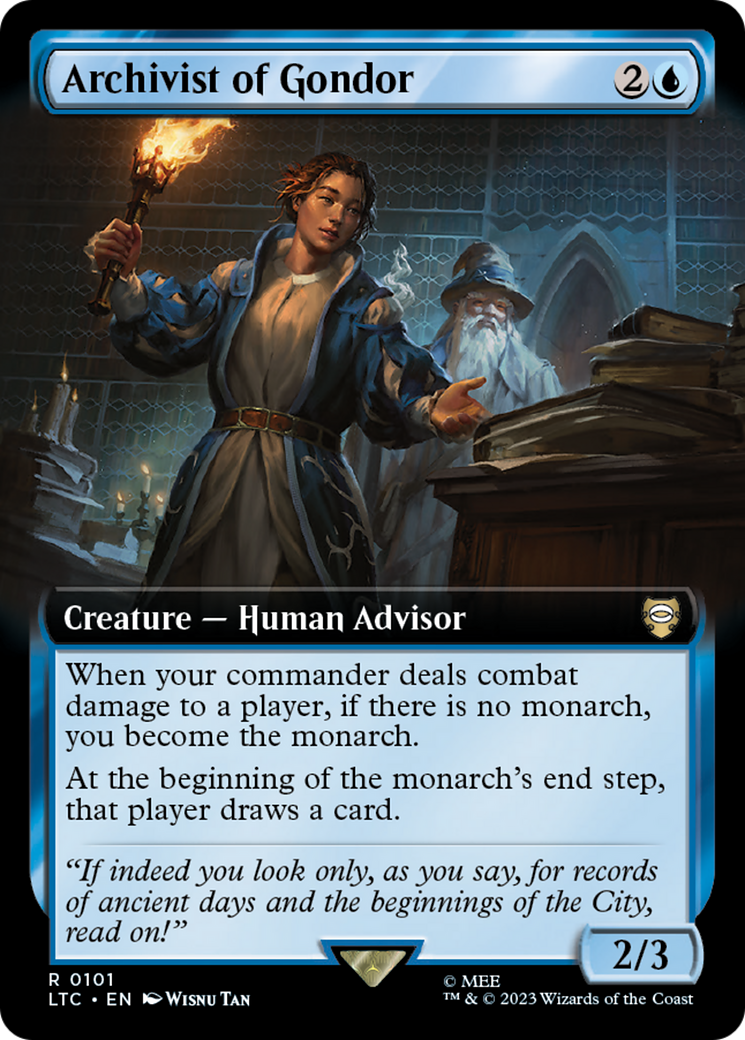 Archivist of Gondor (Extended Art) [The Lord of the Rings: Tales of Middle-Earth Commander] [Foil]