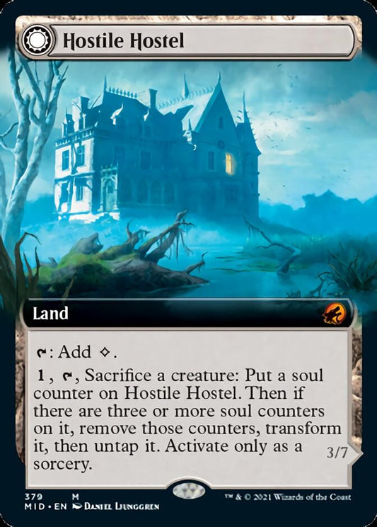 Hostile Hostel // Creeping Inn (Extended Art) [Innistrad: Midnight Hunt] [Foil]