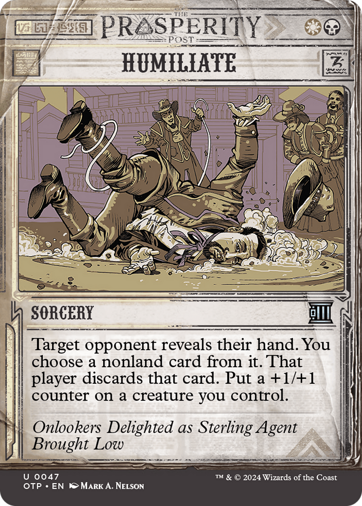 Humiliate [Outlaws of Thunder Junction: Breaking News] [Foil]