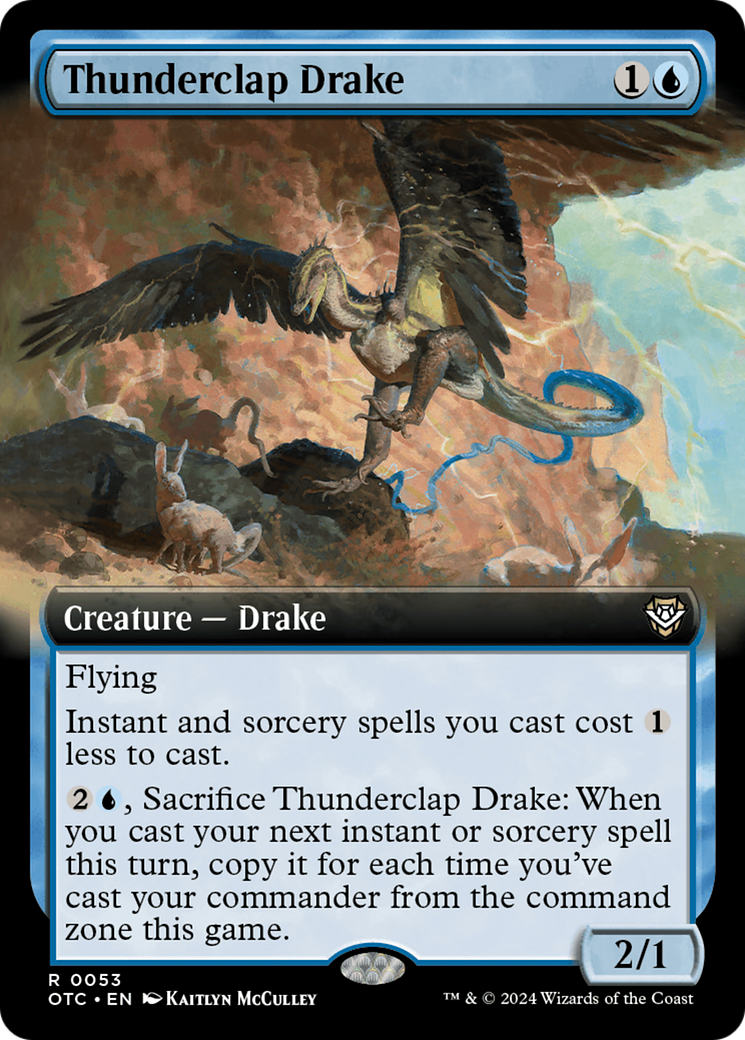 Thunderclap Drake (Extended Art) [Outlaws of Thunder Junction Commander] [Foil]