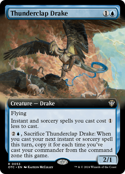 Thunderclap Drake (Extended Art) [Outlaws of Thunder Junction Commander] [Foil]