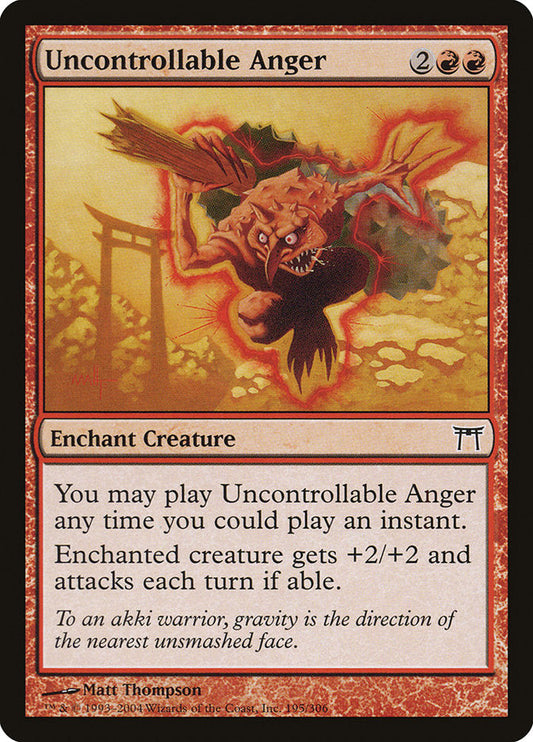 Uncontrollable Anger [Champions of Kamigawa] [Foil]