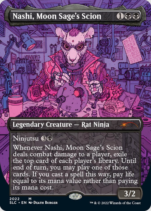 Nashi, Moon Sage's Scion (Borderless) [Secret Lair Countdown Kit] [Foil]