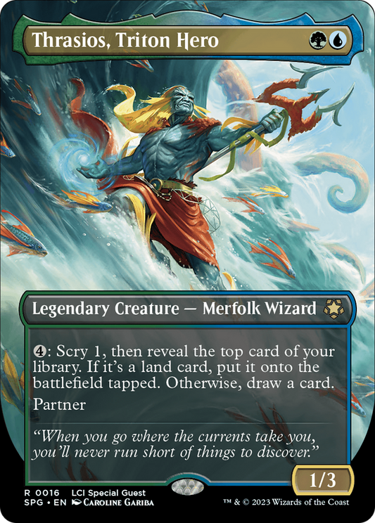 Thrasios, Triton Hero (Borderless) [The Lost Caverns of Ixalan Special Guests] [Foil]