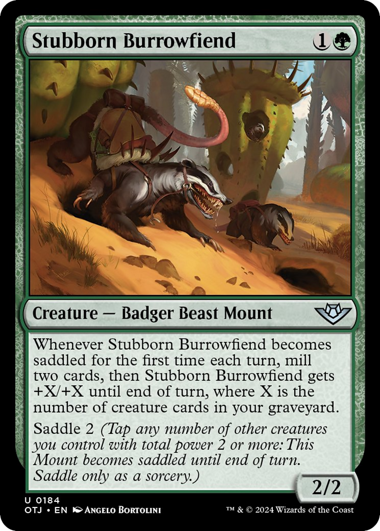 Stubborn Burrowfiend [Outlaws of Thunder Junction] [Foil]