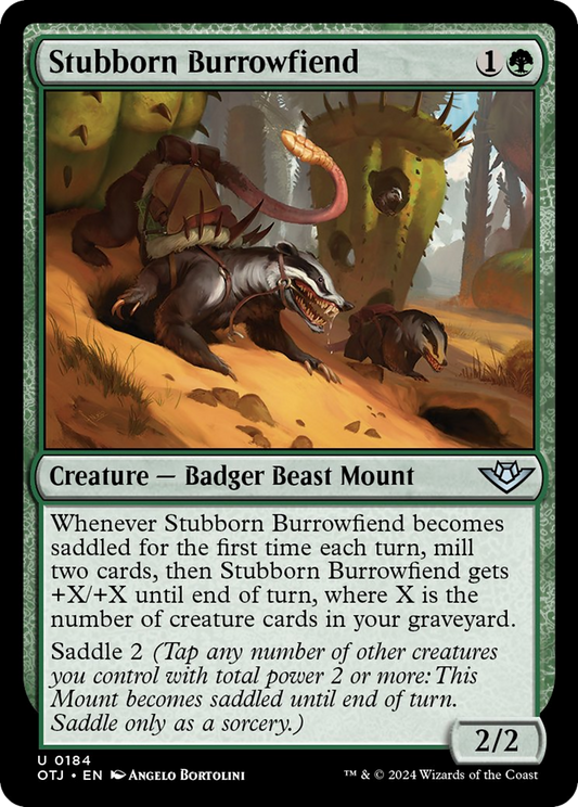 Stubborn Burrowfiend [Outlaws of Thunder Junction] [Foil]