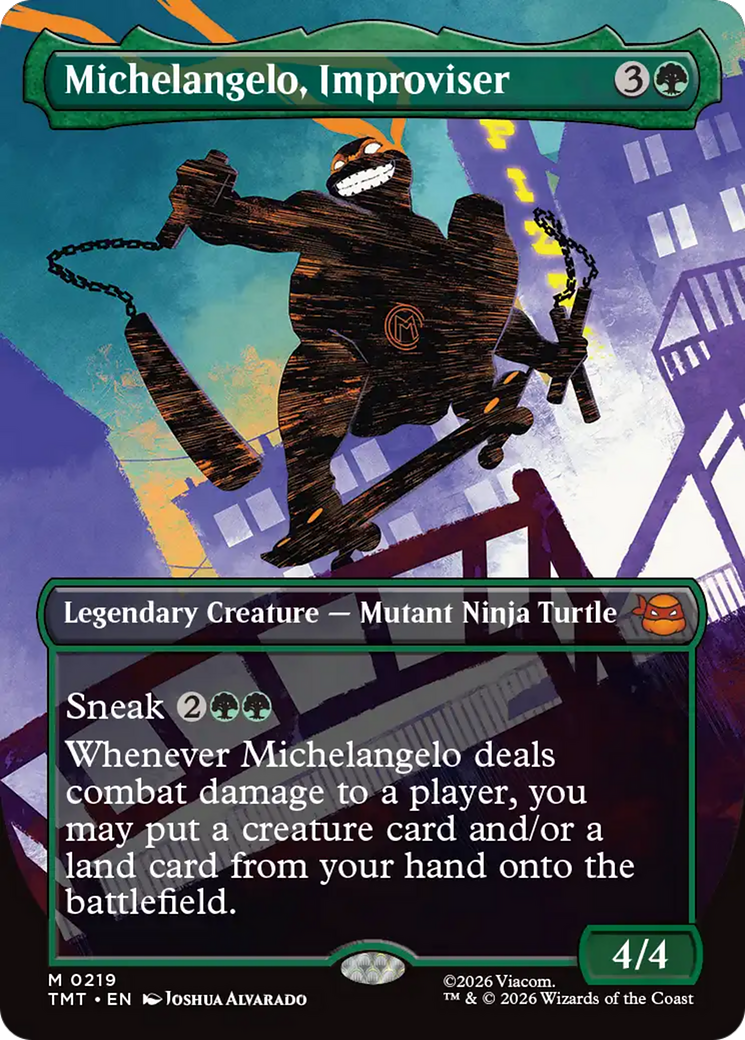 Michelangelo, Improviser (Borderless) [Teenage Mutant Ninja Turtles] [Foil]