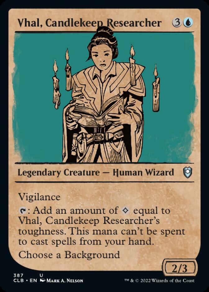 Vhal, Candlekeep Researcher (Showcase) [Commander Legends: Battle for Baldur's Gate] [Foil]