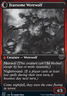 Fearful Villager // Fearsome Werewolf [Innistrad: Double Feature] [Foil]